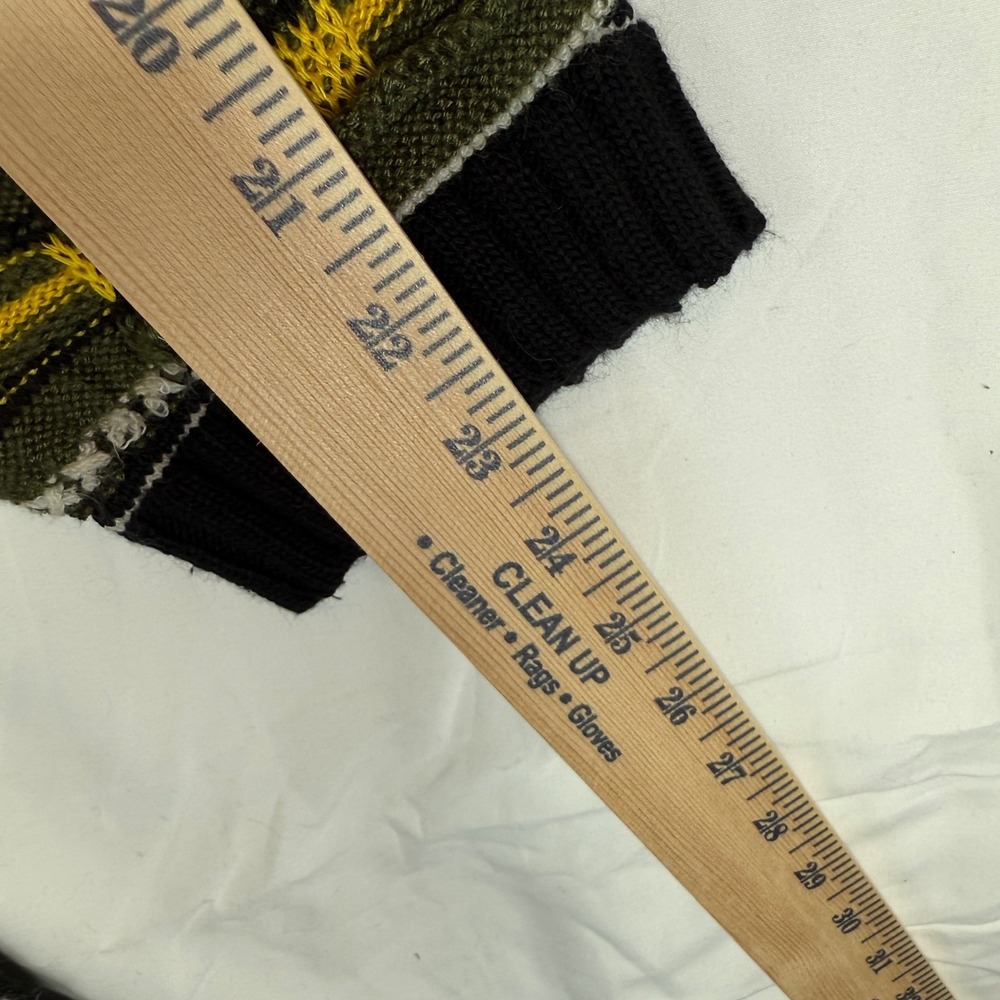Coogi Australia Vintage 3D Knit Sweater XXL Green Yellow Black Vertical Stripe - Picture 8 of 8